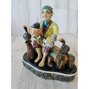 Gort cormorant Fisher‎ 207F fish bird figurine vintage Chinese